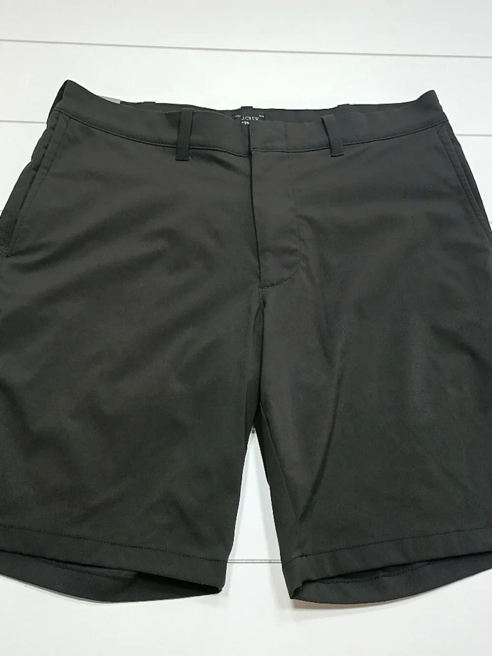 J.Crew Stretch Black Chino Shorts Mens 32x9 Flat Front Casual Golf Classic NWT